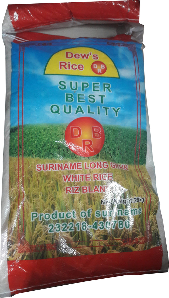 Dew's Suriname Long White Grain Rice 20 kg