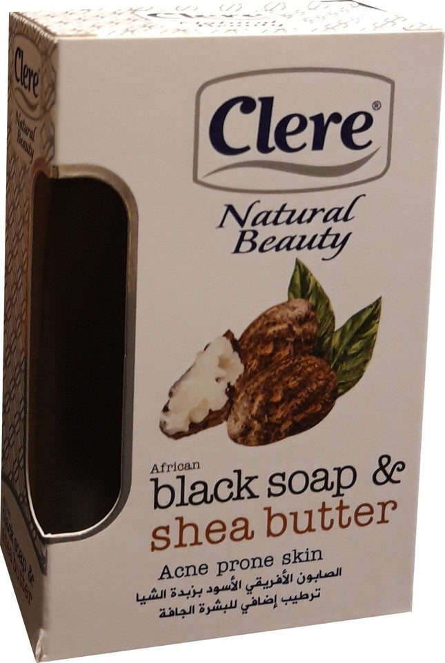 African Black Soap - Clere Natural Beauty Black Soap and Shea Butter 150 ml