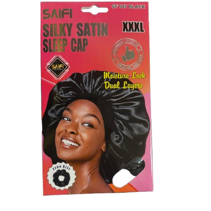 Saifi Silky Satin Sleep Cap XXXL SF 047 BLACK